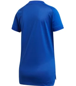 Sportoberbekleidung|Fitnessmode & Jogginghosen*adidas Condivo 20 Damen nachhaltiges Sport-Shirt mit Mesh-Einsätzen Trainings-Shirt mit AEROREADY Fitness-Shirt FJ7532 Blau/Weiß