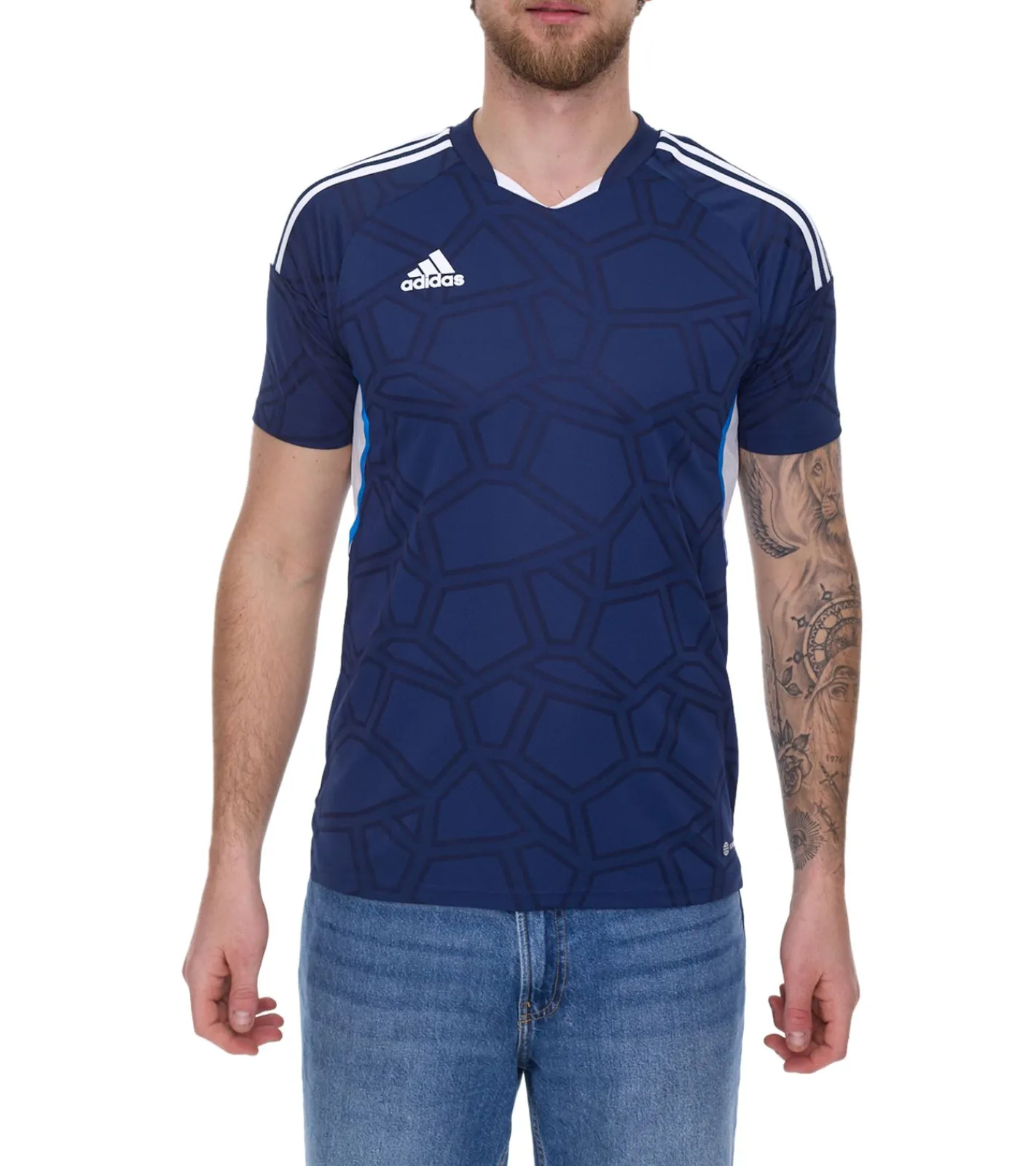 T-Shirts & Tank Tops|Sportoberbekleidung*adidas Condivo 22 nachhaltiges Kurzarm-Trikot Herren mit AEROREADY Fußball-Shirt HA3512 Blau/Weiß