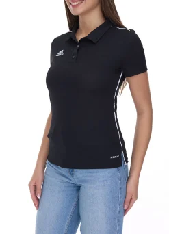 Sportoberbekleidung|Poloshirts & Blusen*adidas Core 18 Damen Polo-Shirt Kurzarm-Shirt mit AEROREADY-Technologie Alltags-Shirt CE9039 Schwarz/Weiß
