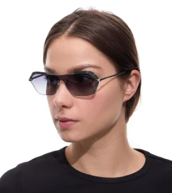 Sonnenbrillen*adidas Damen Sonnenbrille Strand-Brille mit rechteckigen Gläsern Filterkategorie 2 Urlaubs-Brille EW3512 Grau/Grün