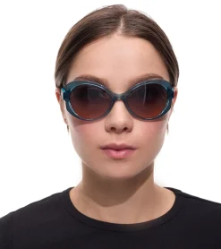 Sonnenbrillen*adidas Damen Sonnenbrille Schmetterlings-Stil Gradient-Brille Filterkategorie 2 100% UVA & UVB Schutz Strand-Brille EW3545 Türkis