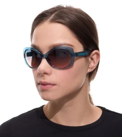 Sonnenbrillen*adidas Damen Sonnenbrille Schmetterlings-Stil Gradient-Brille Filterkategorie 2 100% UVA & UVB Schutz Strand-Brille EW3545 Türkis