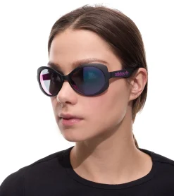 Sonnenbrillen*adidas Damen Sonnen-Brille mit verspiegelten Gläsern und schwarzen Bügeln Sommer-Brille Filterkategorie 2 EW3540 Schwarz