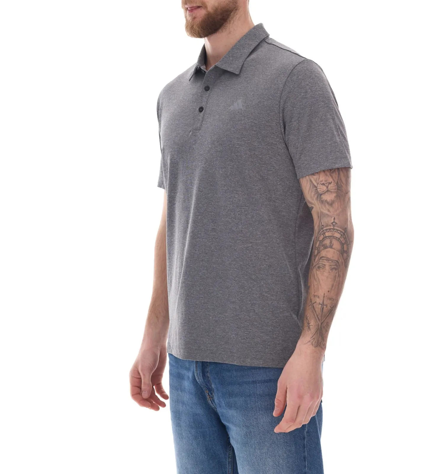 Jogginghosen & Fitnessmode|Hemden & Poloshirts*adidas Drive Polo Heather Herren Polo-Shirt mit AeroReady nachhaltiges Sport Golf-Hemd IA5449 Anthrazit