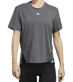 Sportoberbekleidung|Tops & T-Shirts*adidas D2T Damen Sport-Shirt Kurzarm-Shirt mit AEROREADY aus recyceltem Material Alltags-Shirt Fitness-Shirt IA7749 Grau