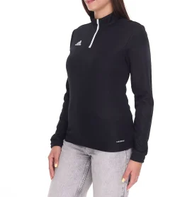 Sportoberbekleidung|Fitnessmode & Jogginghosen*adidas Entrada 22 Damen nachhaltiger Sport-Pullover Trainings-Shirt mit AEROREADY Technologie Troyer-Pullover Langarm-Shirt Rot, Schwarz oder Dunkelblau