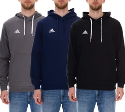 Pullover & Sweater|Sportoberbekleidung*adidas Entrada 22 Hoody Herren Kapuzen-Pullover nachhaltiger Herren Baumwoll-Sweater mit Kängurutasche Hoodie in Schwarz, Navy oder Grau