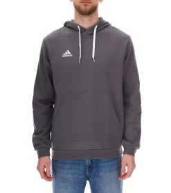 Pullover & Sweater|Sportoberbekleidung*adidas Entrada 22 Hoody Herren Kapuzen-Pullover nachhaltiger Herren Baumwoll-Sweater mit Kängurutasche Hoodie HB0578 Grau