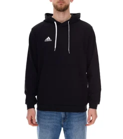 Pullover & Sweater|Sportoberbekleidung*adidas Entrada 22 Hoody Herren Kapuzen-Pullover nachhaltiger Herren Baumwoll-Sweater mit Kängurutasche Hoodie H57512 Schwarz