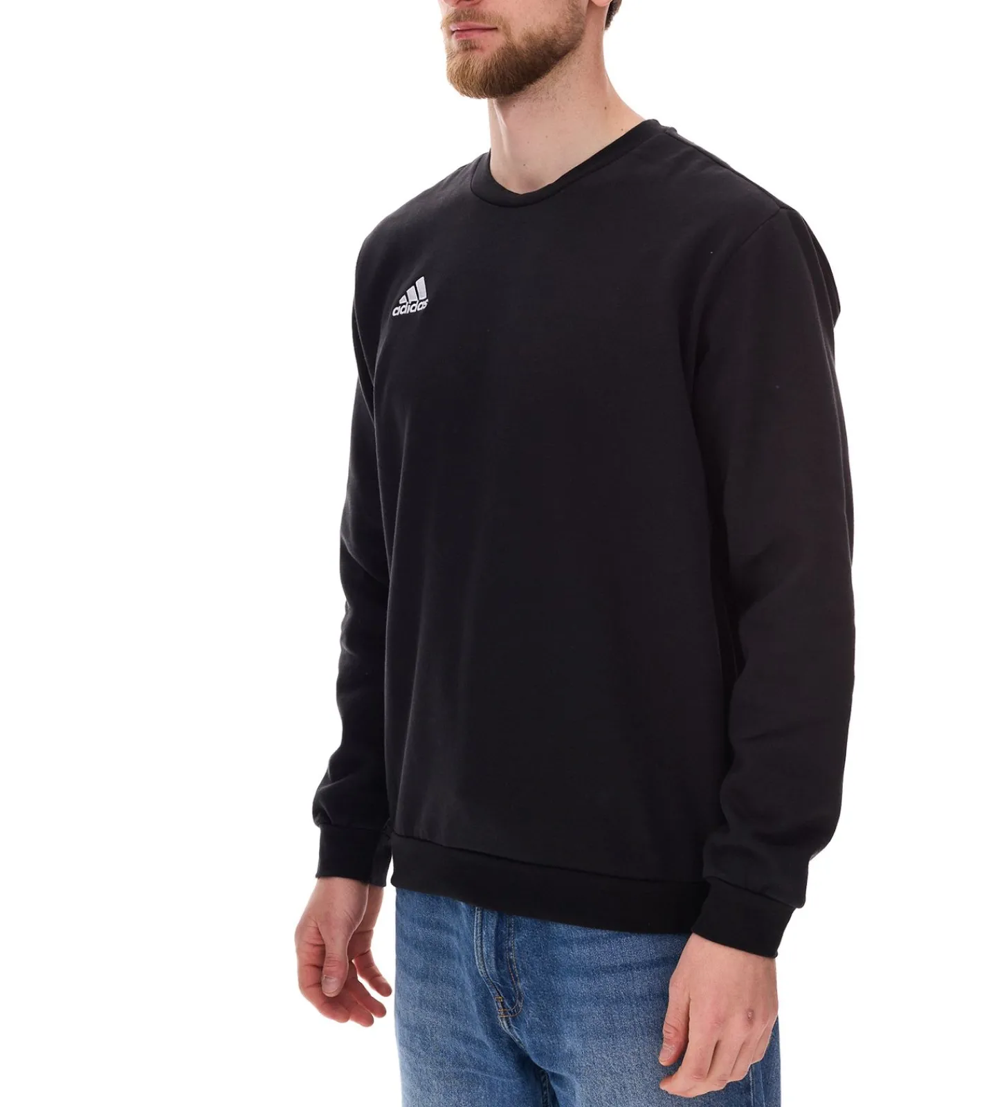 Pullover & Sweater|Sportoberbekleidung*adidas Entrada 22 SW-Top Herren Rundhals-Pullover nachhaltiger Herren Baumwoll-Sweater Sweatshirt H57478 Schwarz