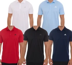 Sportoberbekleidung|Hemden & Poloshirts*adidas Performance Primegreen Herren Polo-Shirt in Pique-Qualität Golf-Hemd GQ313 in Weiß, Schwarz, Rot oder Blau
