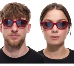 Sonnenbrillen*adidas Sonnenbrille für Damen und Herren Rechteckige-Brille Gradient-Brille mit Verspiegelung UVA & UVB Schutz Filterkategorie 2 Urlaubs-Brille EW3548 Rot