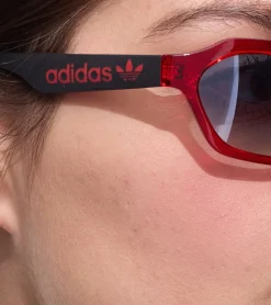 Sonnenbrillen*adidas Sonnenbrille für Damen und Herren Rechteckige-Brille Gradient-Brille mit Verspiegelung UVA&UVB Schutz Rot, Schwarz oder Türkis