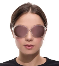 Sonnenbrillen*adidas Sport Damen Sonnen-Brille mit verspiegelten Kupfer/Braunen Gläsern und transparenten Bügeln Lauf-Brille SP0013 6226G Transparent
