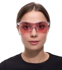 Sonnenbrillen*adidas sport Damen Sonnenbrille Radsport-Brille mit Rosa Gläsern Lauf-Sonnenbrillen Filterkategorie 1 Urlaubs-Brille SP0003 0027S Transparent