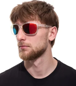 Sonnenbrillen*adidas Sport Herren Sonnen-Brille mit rot/orangenen Gläsern Sonnenbrille zum Joggen SP0014 6226G Transparent