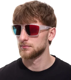 Sonnenbrillen*adidas Sport Herren Sonnen-Brille mit rot/orangenen Gläsern und transparenten Bügeln Lauf-Brille SP0008 6126G Transparent