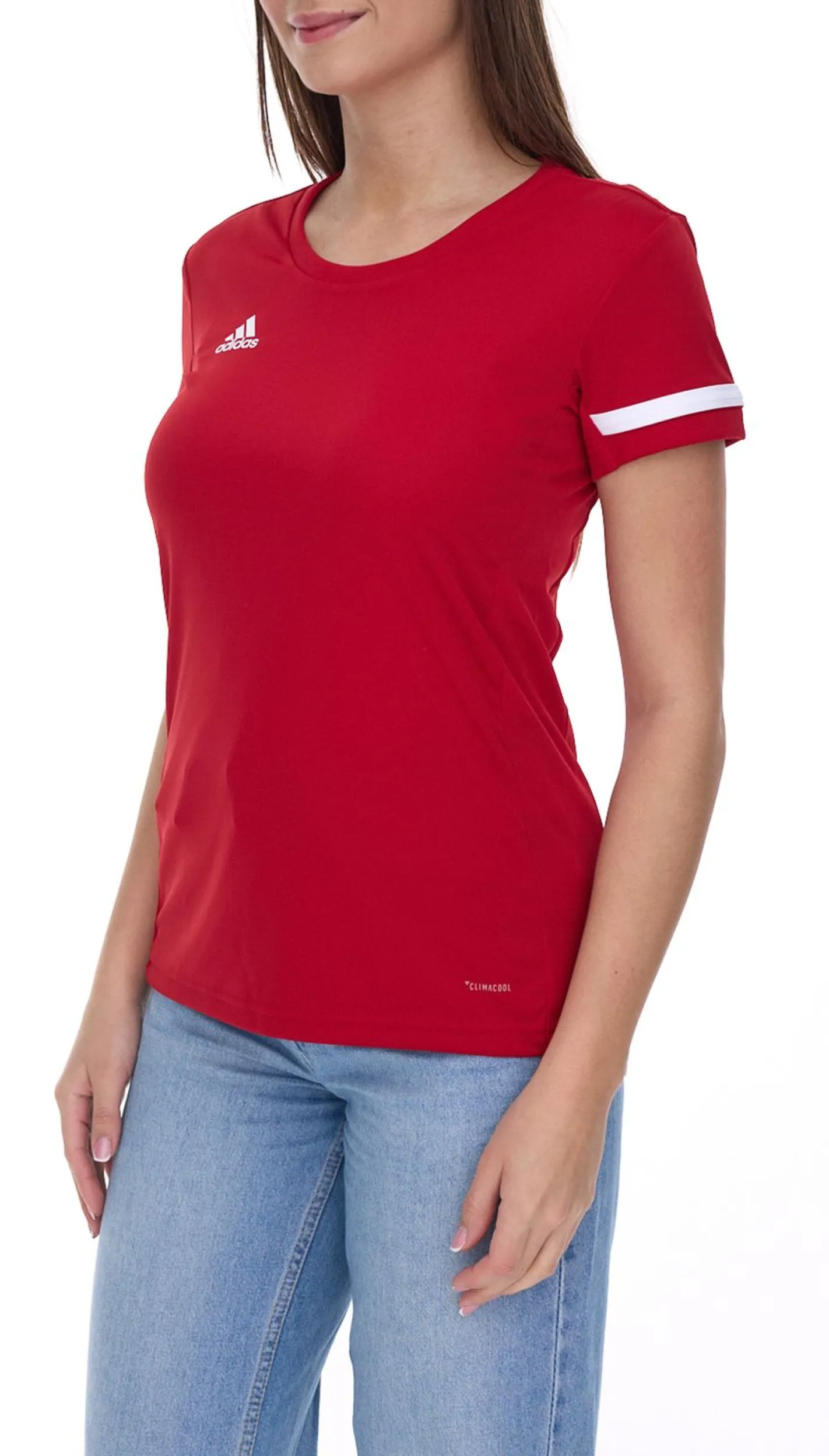 Sportoberbekleidung|Tops & T-Shirts*adidas Team 19 Damen Trainings-Shirt mit Climacool-Technologie Sport-Shirt DX7248 Rot