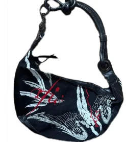 Rucksäcke & Taschen*BioworldMerch AFI Fallen Angel Band Umhänge-Tasche stylische Einkaufstasche Fan-Artikel LB110069AFI0 Schwarz/Rot/Weiß