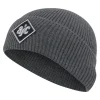 Caps & Mützen*AjC Beanie schlichte Winter-Mütze gemütliche Strick-Beanie mit gesticktem Logo-Patch 60126416 Grau