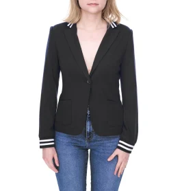 Blazer & Sakko*AjC Blazer Damen Business-Jacke mit Ein-Knopf-Verschluss Blazer Anzug-Jacke 71618907 Schwarz