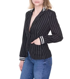 Blazer & Sakko*AjC Blazer Damen Business-Jacke mit Ein-Knopf-Verschluss Blazer Anzug-Jacke 36873246 Schwarz
