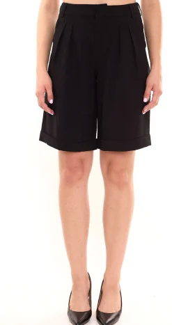 Shorts & Bermudas*AjC Damen Anzug-Shorts elegante kurze Hose Mode-Bermuda Schwarz oder Dunkelblau