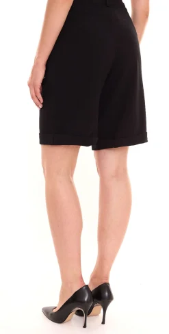 Shorts & Bermudas*AjC Damen Anzug-Shorts elegante kurze Hose Mode-Bermuda Schwarz oder Dunkelblau
