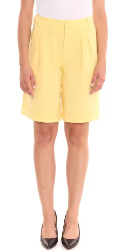 Shorts & Bermudas*AjC Damen Anzug-Shorts elegante kurze Hose Mode-Bermuda Wide Leg 49801848 Gelb