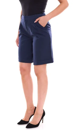 Shorts & Bermudas*AjC Damen Anzug-Shorts kurze Hose Mode-Bermuda 58806465 Dunkelblau