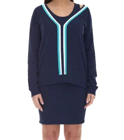 Kleider*AjC Damen 2er-Set Pullover und Kleid aus Feinstrick Business-Set 86667603 Dunkelblau