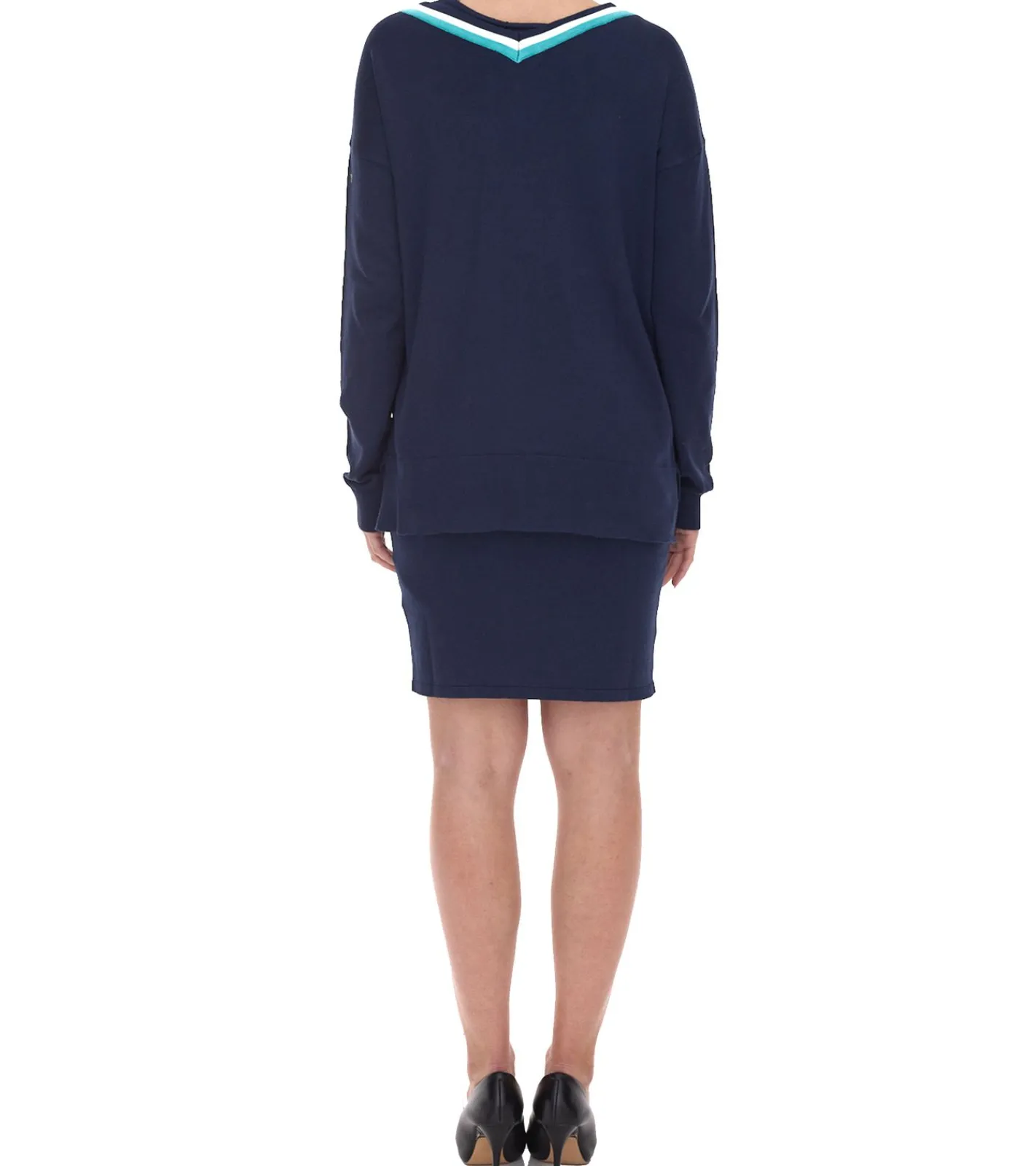 Kleider*AjC Damen 2er-Set Pullover und Kleid aus Feinstrick Business-Set 86667603 Dunkelblau