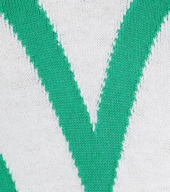Sweater & Pullover*AjC Damen Feinstrick-Pullover V-Ausschnitt Shirt leichter Frühlings-Pulli 68170465 Weiß/Grün