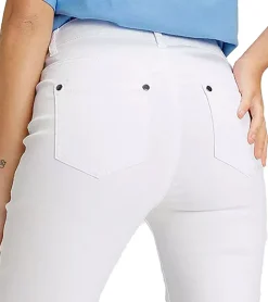 Hosen & Jeans*AjC Damen High Waist Jeans Baumwoll-Hose Bootcut Hose mit Knopfdetails 55820553 Weiß