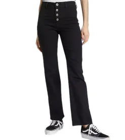 Hosen & Jeans*AjC Damen High Waist Jeans Baumwoll-Hose Bootcut Hose mit Knopfdetails 57517842 Schwarz