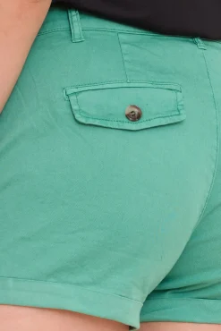 Shorts & Bermudas*AjC Damen Hot-Pants mit Bügelfalten Chino-Shorts mit fixiertem Umschlag Sommer-Shorts 83031904 Grün