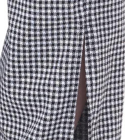 Hosen & Jeans*AjC Damen karierte Stoff-Hose modische Bootcut-Hose in Schlupf-Form 71797023 Schwarz/Weiß