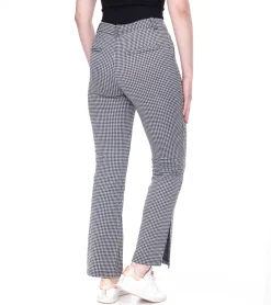 Hosen & Jeans*AjC Damen karierte Stoff-Hose modische Bootcut-Hose in Schlupf-Form 71797023 Schwarz/Weiß