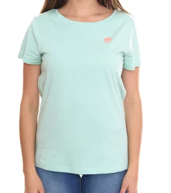 Tops & T-Shirts*AjC Damen T-Shirt mit Vista Al Mar Rücken-Print kurzärmliges Sommer-Shirt 35732517 Mint-Grün