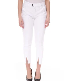 Hosen & Jeans*AjC Jeans Damen Slim-Fit Hose in knöchellänge mit Schlitz 41050410 Weiß