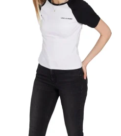 Tops & T-Shirts*AjC T-Shirt Baumwoll-Shirt Kurzarm-Shirt stylisches Rundhals-Shirt 68660538 Weiß