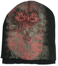 Caps & Mützen*BioworldMerch Alchemy England Beanie doppellagige Gothic-Mütze mit Totenkopf Strick-Mütze KC170309ALC Schwarz