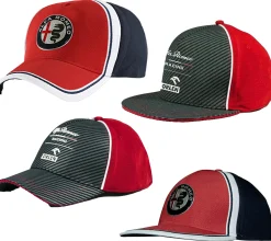 Caps & Mützen*ALFA ROMEO Base-Cap für Damen oder Herren mit Logo-auf der Front Baumwoll-Cap in Dunkelblau/Rot/Weiß oder Grau/Rot/Weiß