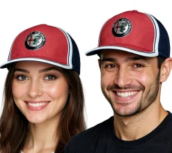 Caps & Mützen*ALFA ROMEO Base-Cap für Damen oder Herren mit Logo-auf der Front Baumwoll-Cap AFRCPF52 Dunkelblau/Rot/Weiß