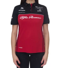 Poloshirts & Blusen*ALFA ROMEO Damen Polo-Shirt Freizeit-Shirt Kurzarm-Shirt ARR_RTCPOW21 Rot/Schwarz