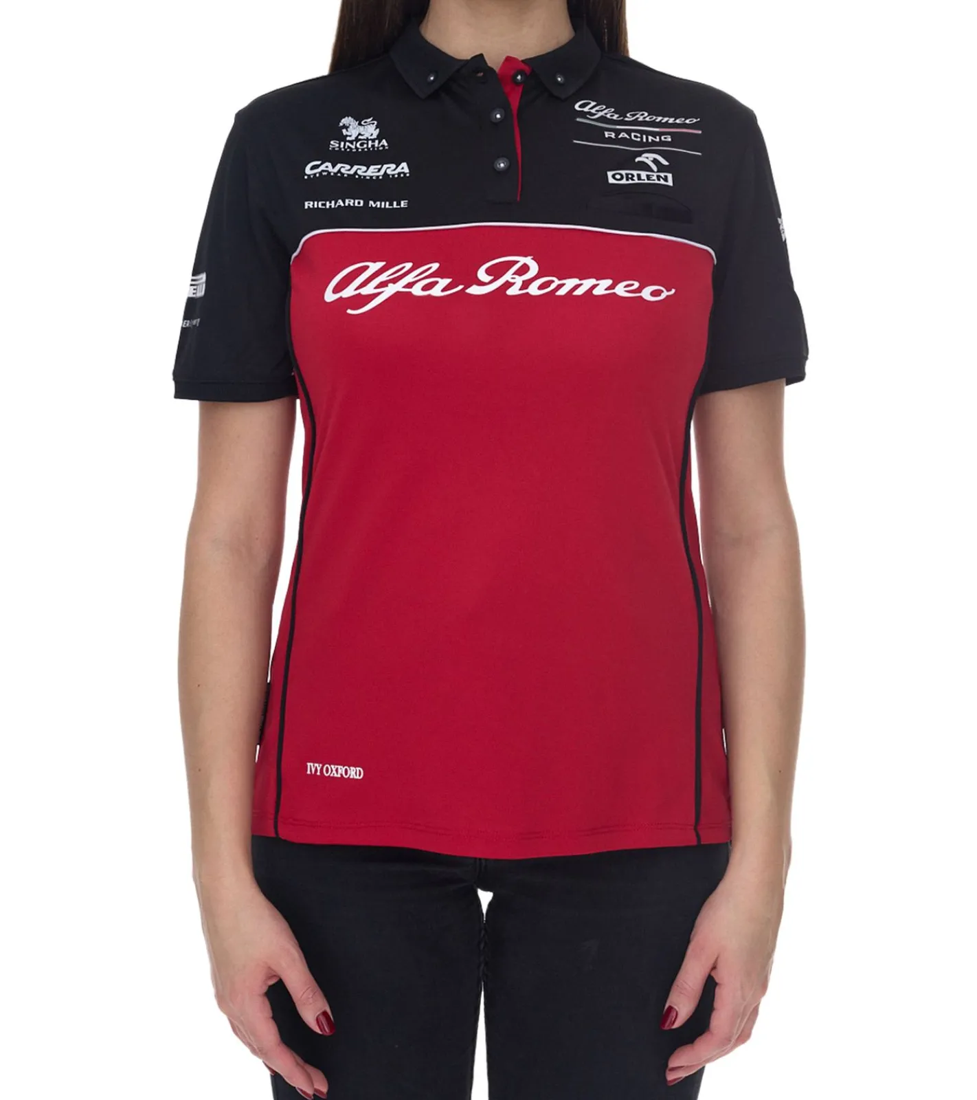 Poloshirts & Blusen*ALFA ROMEO Damen Polo-Shirt Freizeit-Shirt Kurzarm-Shirt ARR_RTCPOW21 Rot/Schwarz