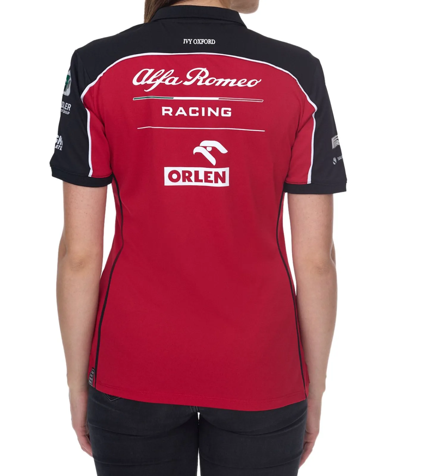 Poloshirts & Blusen*ALFA ROMEO Damen Polo-Shirt Freizeit-Shirt Kurzarm-Shirt ARR_RTCPOW21 Rot/Schwarz