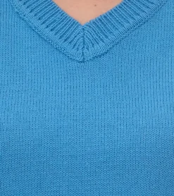 Große Größen|Tops & T-Shirts*ALIFE AND KICKIN AudraAK Damen Strick-Pullunder mit V-Ausschnitt Sommer-Shirt 66809103 Blau