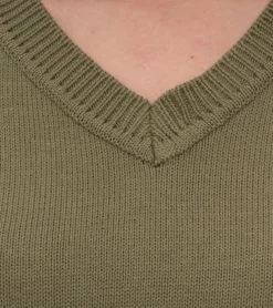 Tops & T-Shirts*ALIFE AND KICKIN AudraAK Damen Strick-Shirt mit V-Ausschnitt Sommer-Shirt 95611557 Olivgrün