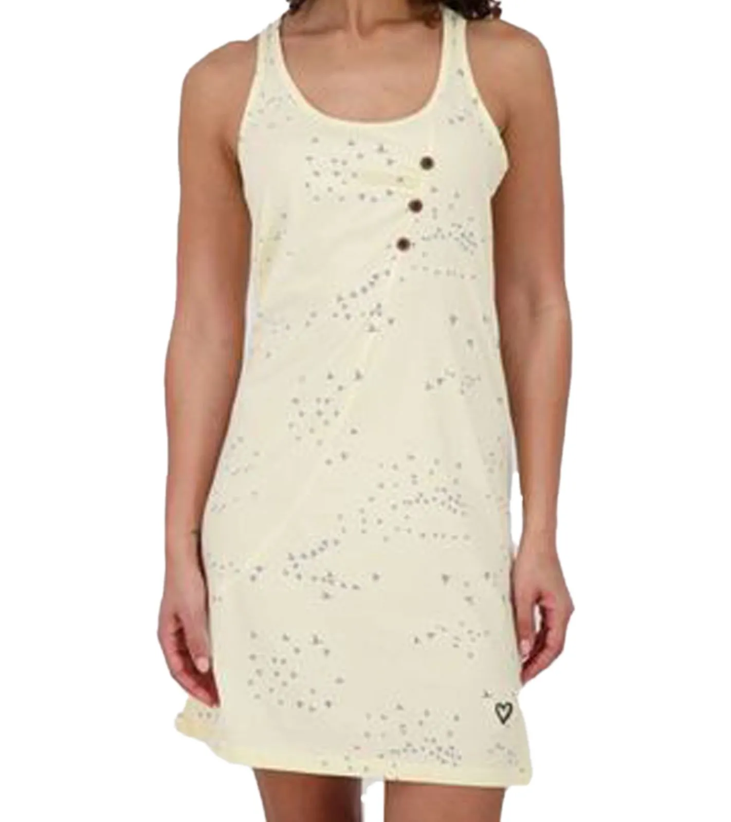 Kleider*ALIFE AND KICKIN CamyAK B Damen Mini-Kleid Baumwoll-Kleid mit Vögeln Sommer-Kleid 97916922 Butter-Beige